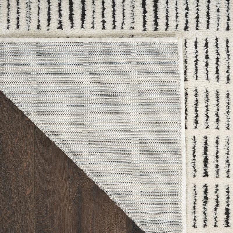 Nourison Cozy Modern 3'11" x 5'11" Ivory Black Scandinavian Indoor Rug