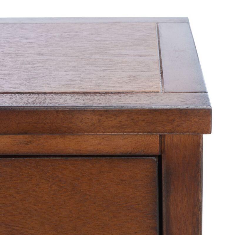 Abel Nightstand with Storage Drawers - Brown - Safavieh.