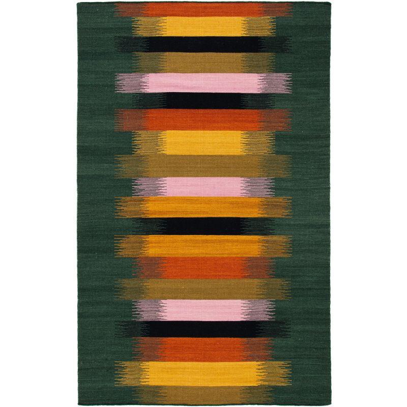 Safavieh Dhurries Flat Weave Wool/Cotton Rug in Yellow/Brown