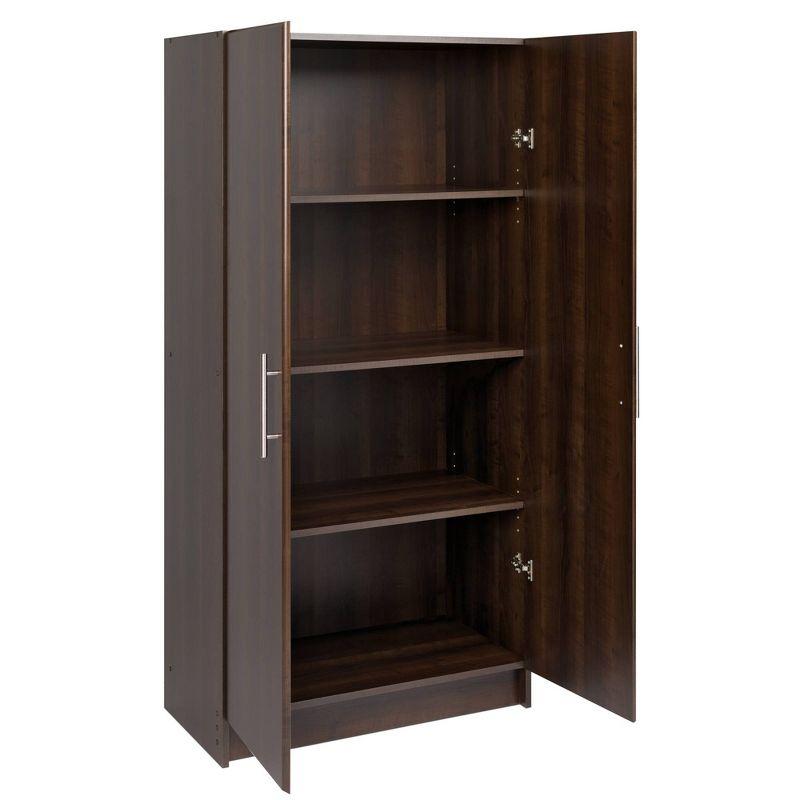 Espresso Freestanding Storage Cabinet with Adjustable Shelving