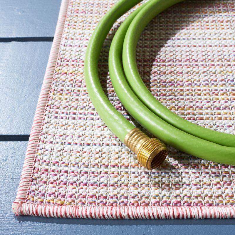 Hampton HTN231 Power Loomed Indoor/Outdoor Area Rug - Pink Ivory/Multi - 8'x10' - Safavieh.