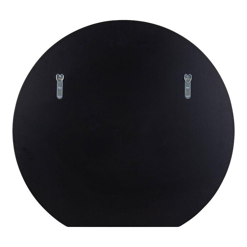 24" x 23" Caskill Flat Circle Decorative Wall Mirror Black - Kate & Laurel All Things Decor: Modern Style, MDF Frame, No Assembly Required