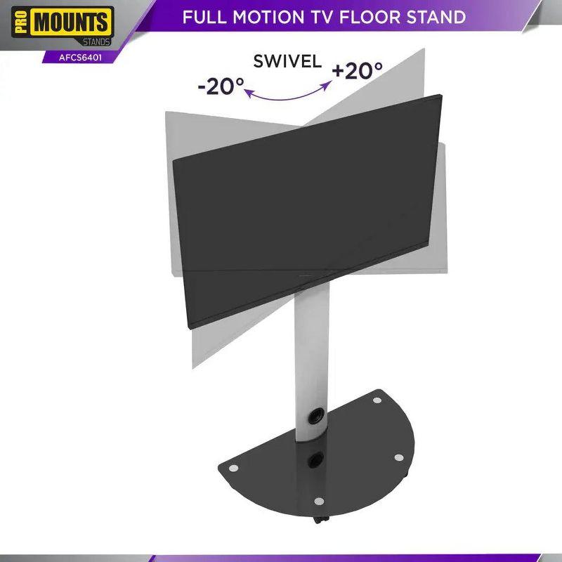 Promounts Mobile TV Cart with Swivel Mount for TVs 32" - 72" Up to 88 lbs