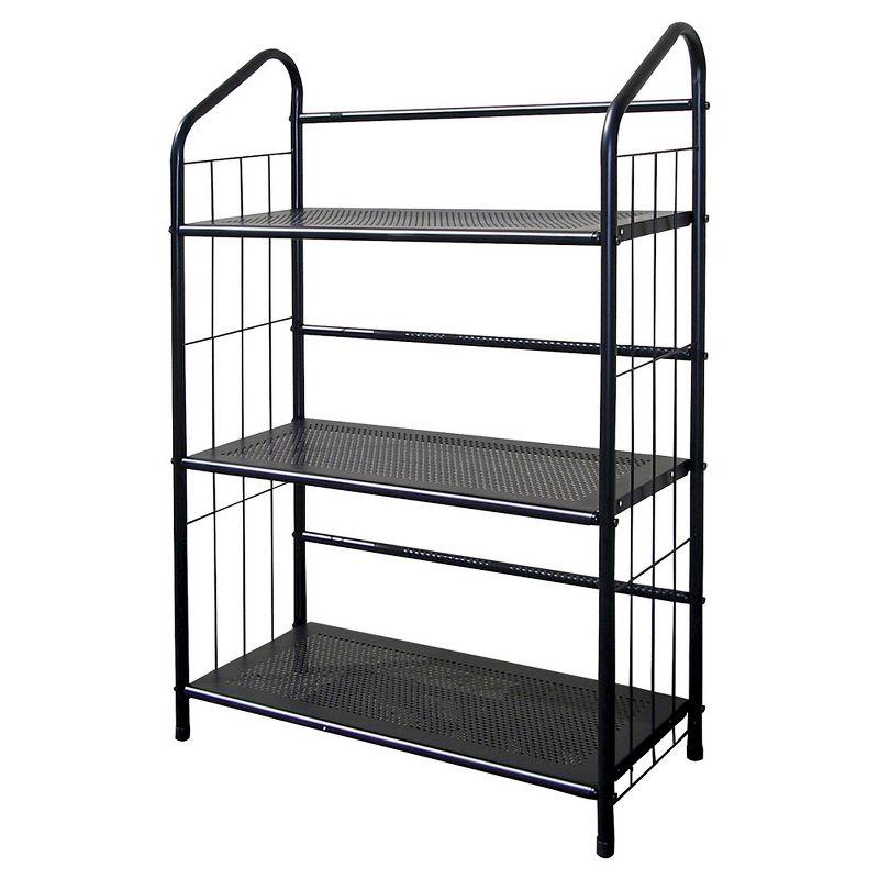 Black Metal 3-Tier Bookshelf with Open Frame