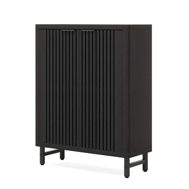 Tribesigns 6-Tier Shoe Cabinet with Louvered Doors, Black