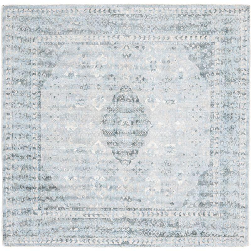 Restoration Vintage RVT708 Hand Loomed Indoor Area Rug - 6'x6' - Grey/Light Blue - Safavieh