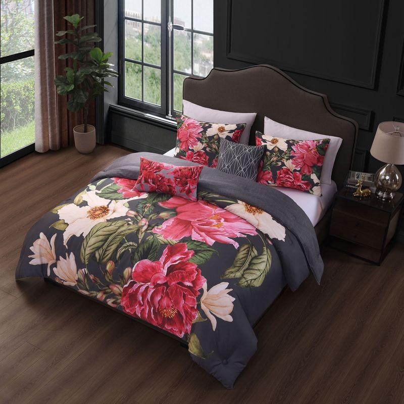 Bebejan Flower Garland 100% Cotton 5-Piece Reversible Comforter Set