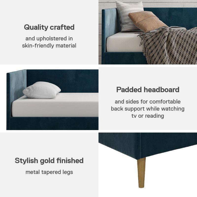 DHP Franklin Mid Century Upholstered Daybed, Twin Size, Blue Velvet