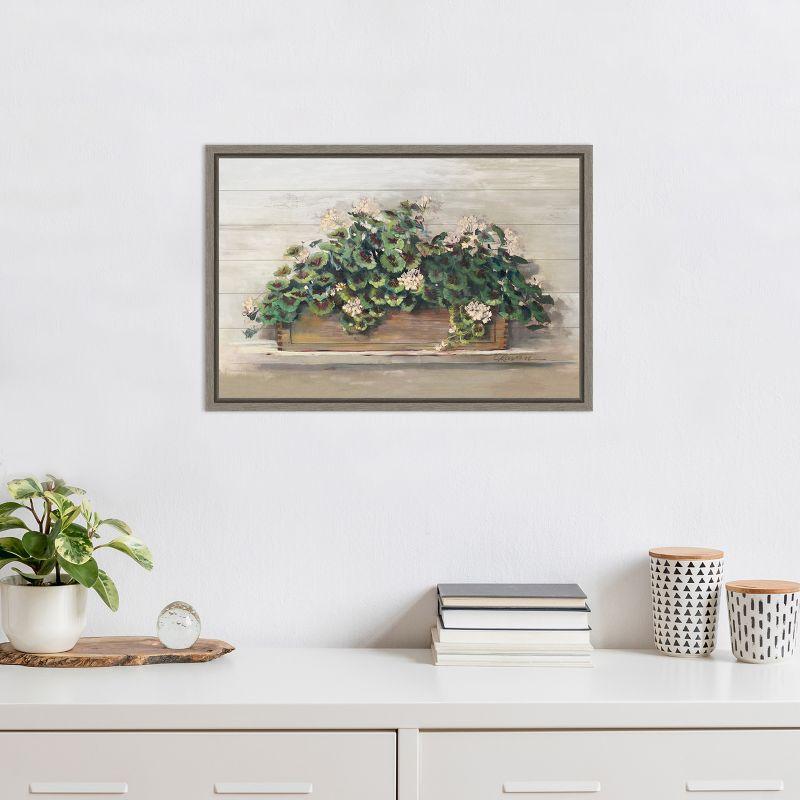 Amanti Art Market Geraniums Crop by Carol Rowan Framed Canvas Wall Art