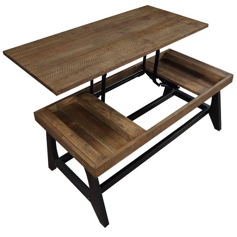 3pc Ralston Occasional Set Caramel/Black - Steve Silver Co.: Lift-Top Table, Nesting End Tables