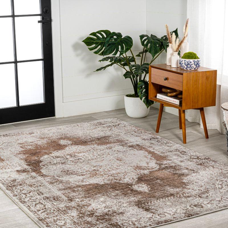 JONATHAN Y Rosalia Cottage Medallion Cream/Brown 5 ft. x 8 ft. Area Rug