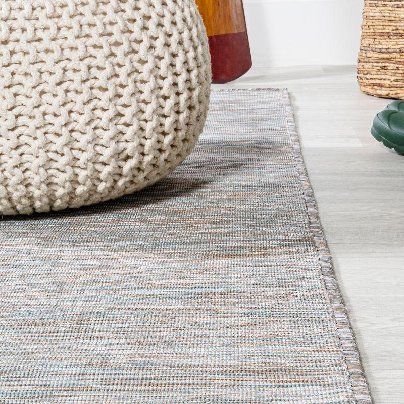 6'x6' Ethan Modern Flatweave Solid  Area Rug, Gray - JONATHAN Y