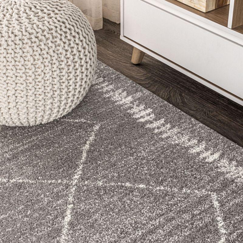 5'x8' Zaina Moroccan Beni Souk Area Rug, Gray/Cream - JONATHAN Y