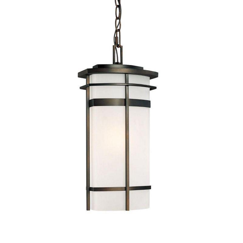 Old Bronze Frosted Glass Outdoor Pendant Light