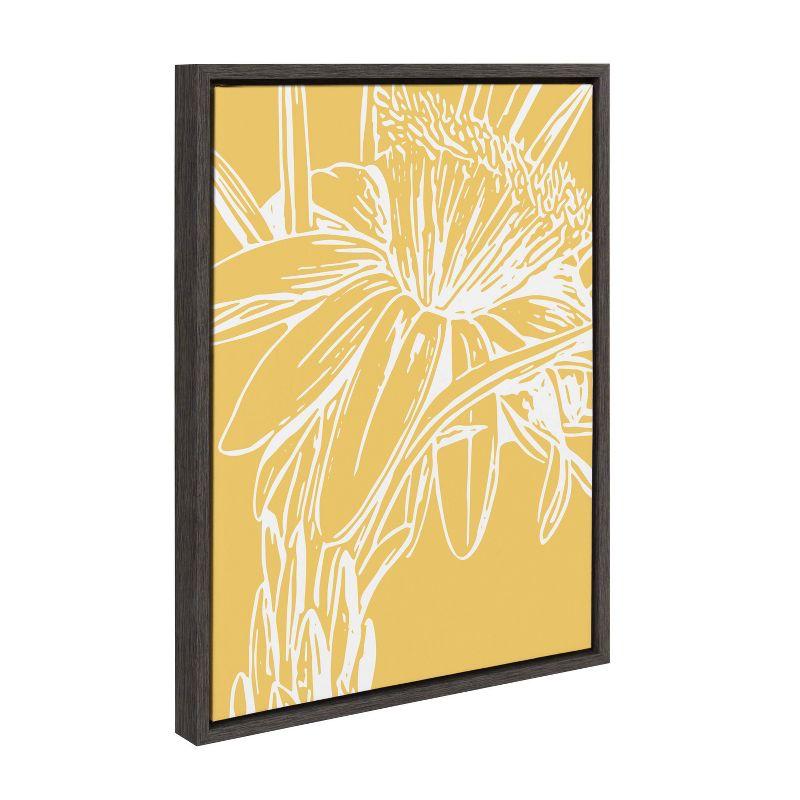 18" x 24" Sylvie Flower in Yellow Framed Wall Canvas by Apricot and Birch - Kate & Laurel All Things Decor