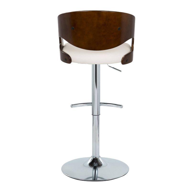 Set of 2 Pino Adjustable Barstools Cherry/White - LumiSource: Upholstered, Footrest, Counter Height