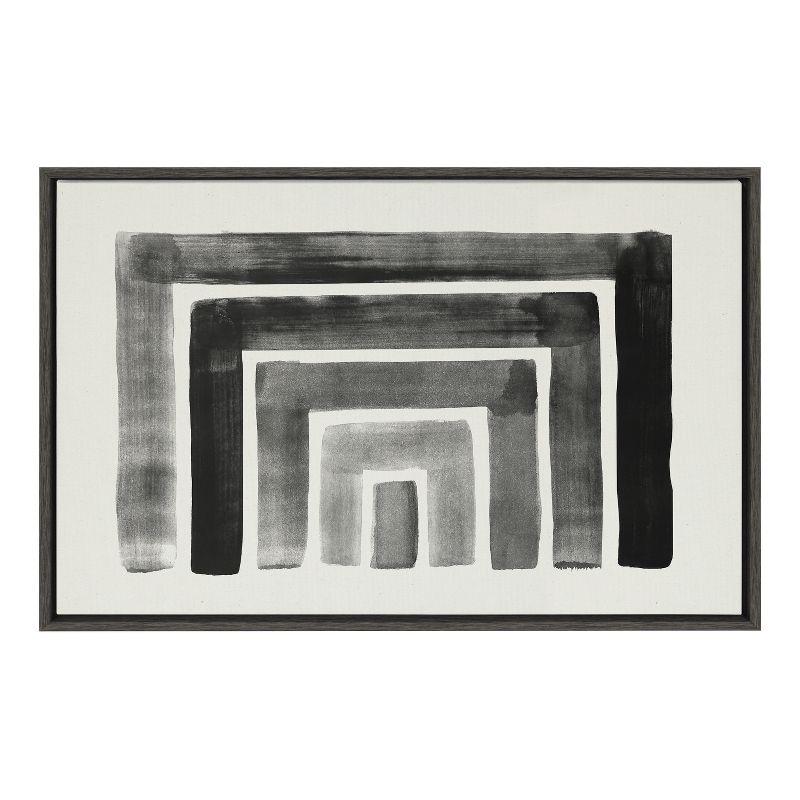 Gray and Black Abstract Geometric Canvas Wall Art, 23x33