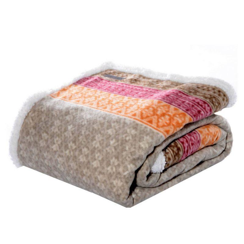 Eddie Bauer Eddie Bauer Printed Plush Fleece/Sherpa Oversized Throw Blanket