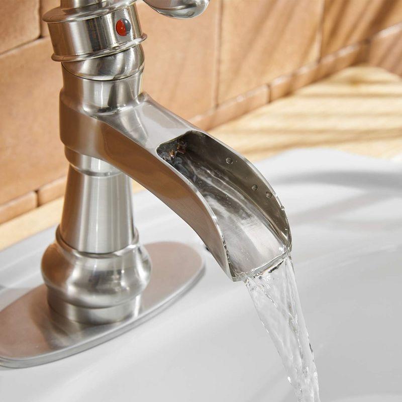 BWE Single Hole Single-Handle Low-Arc Bathroom Faucet in Brushed Nickel