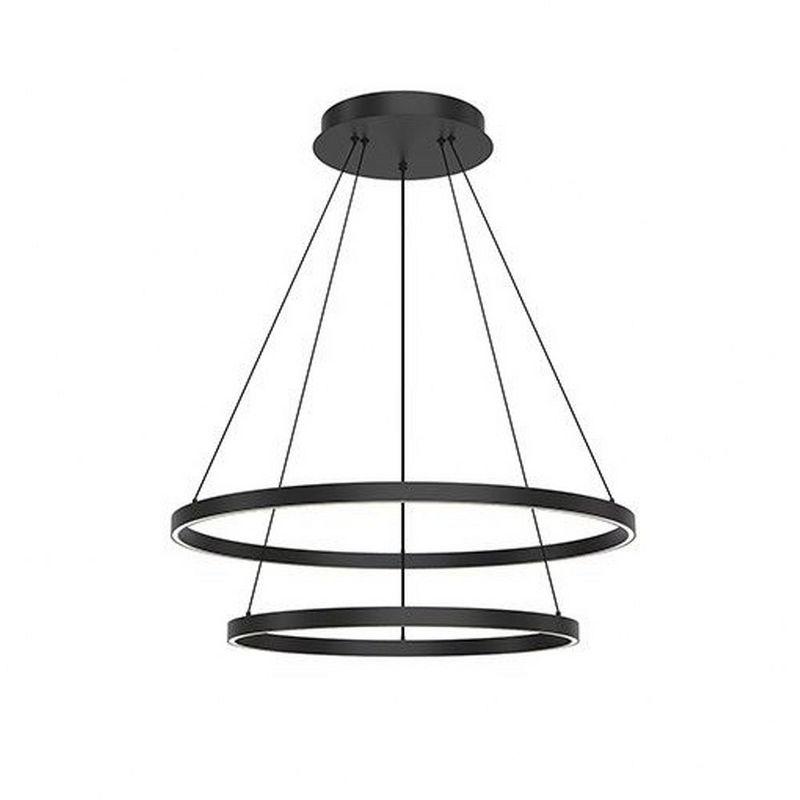 Cerchio Modern Matte Black LED Chandelier 31.5 in