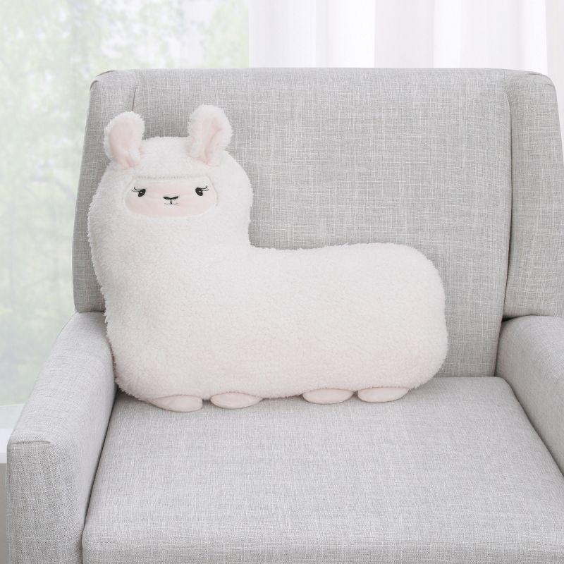 Little Love by NoJo Llama Shaped Plush Sherpa Decorative Pillow