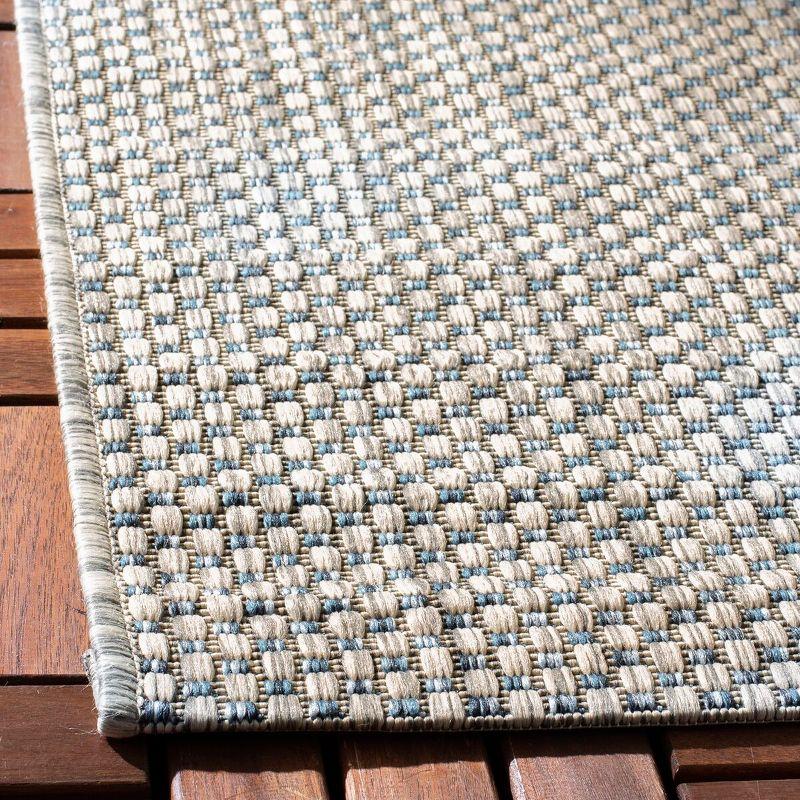 Navy & Grey Rectangular Easy-Care Viscose Area Rug - 5'3" x 7'7"