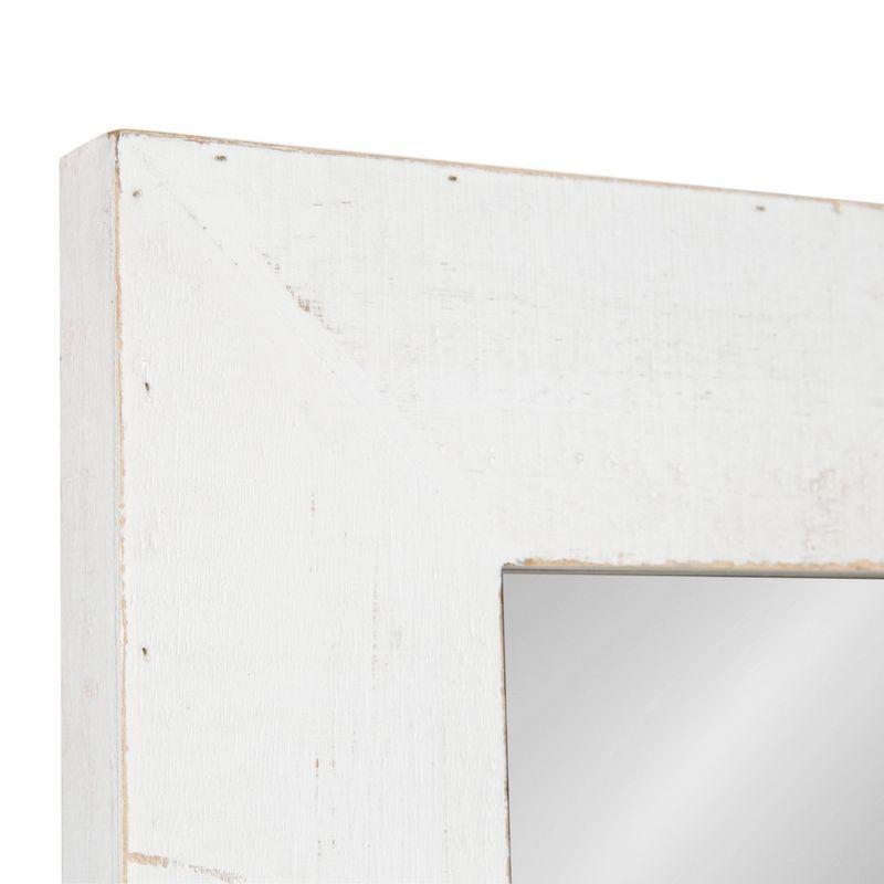 30" x 36" Garvey Wood Framed Wall Mirror White - Kate and Laurel: Modern Rectangle, No Assembly, Wall Mount