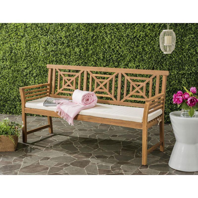 Del Mar 3 Seat Bench - Outdoor - PAT6737 - Natural/Beige - Safavieh