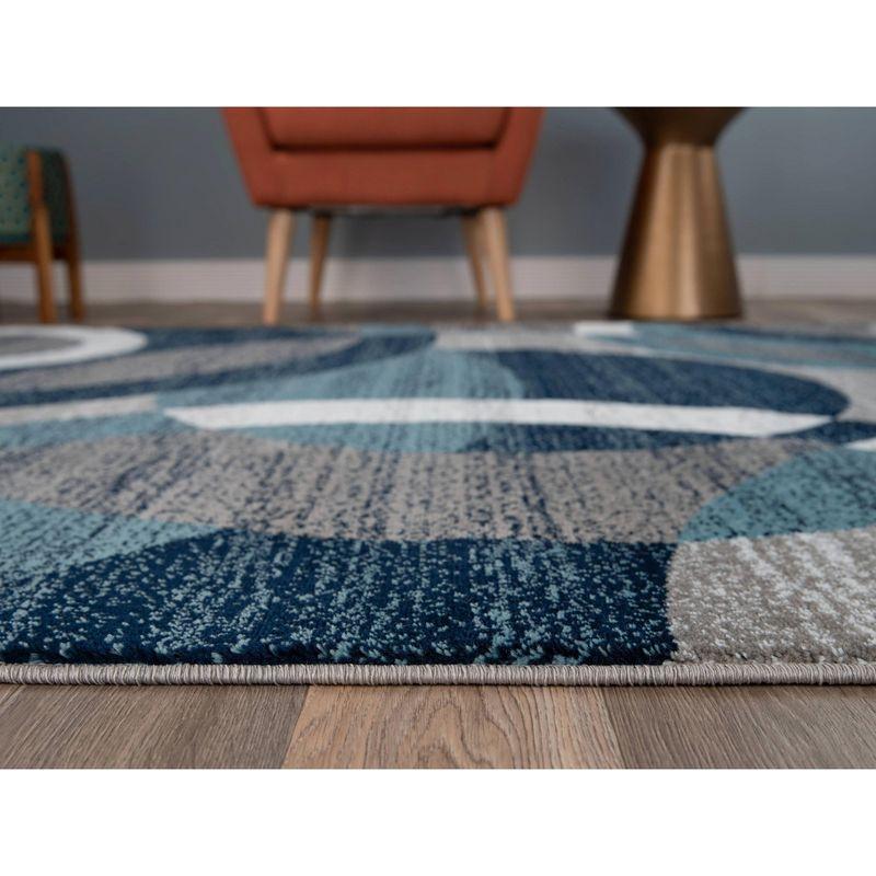 World Rug Gallery Geometric Circles Blue 6'6" Round Rug