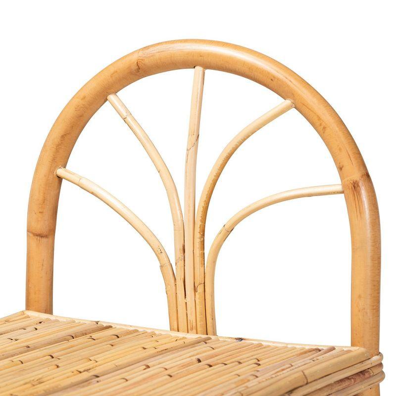 Seville Rattan Counter Height Barstool Natural - bali & pari: Handmade, Curved Backrest, Footrest, No Assembly Required