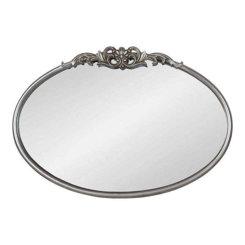 Kate & Laurel All Things Decor 27"x18.75" Arendahl Traditional Vertical Oval Wall Mirror Silver: No Assembly, Metal Frame, Wall Mount