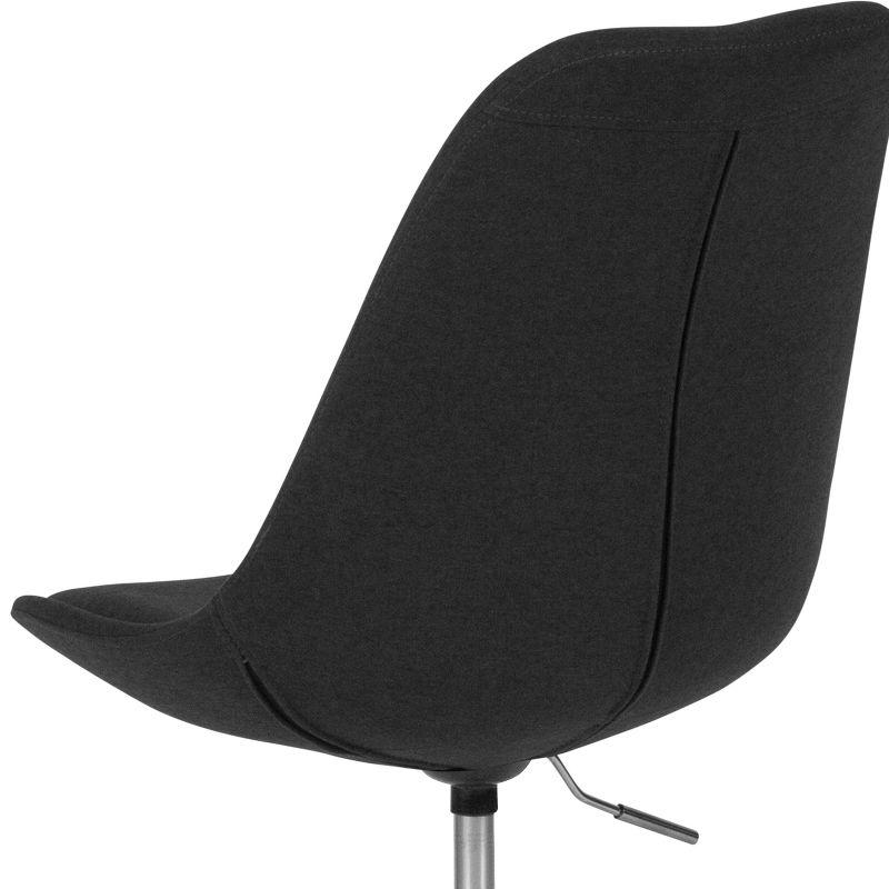 Flash Furniture Aurora Series Mid-Back Black Fabric Task Office Chair with Pneumatic Lift and Chrome Base