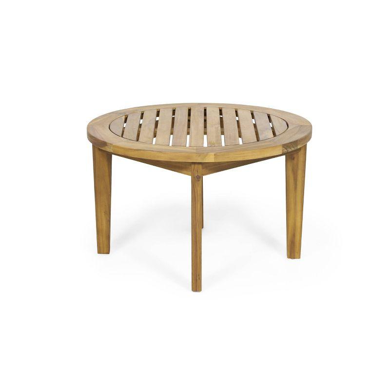 Christopher Knight Home Solano Outdoor Circular Acacia Wood Coffee Table Teak