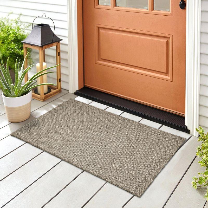 Reversible Avalon Gray Square Indoor/Outdoor Synthetic Rug