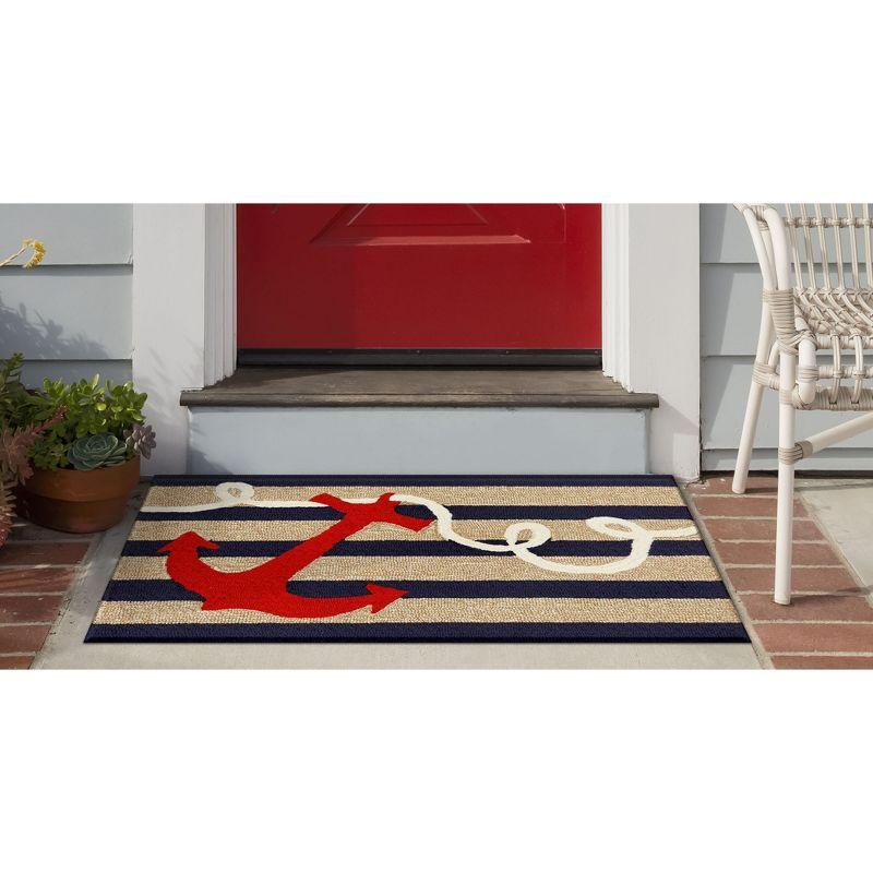 Liora Manne Frontporch Anchor Indoor/Outdoor Rug Navy 2' x 3'