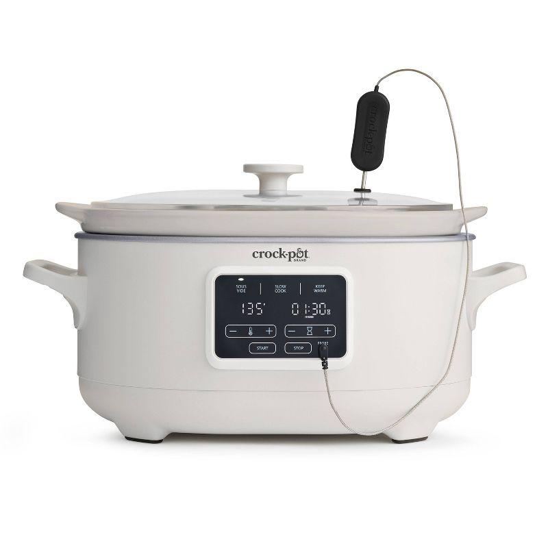 Crock-Pot 6qt Programmable Slow Cooker with Sous Vide - Oat Milk Ivory: Digital Timer, Automatic Shut-Off, 280W