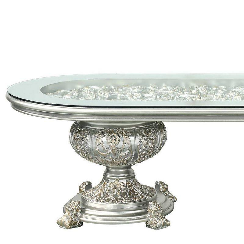 108" Sandoval Dining Table Champagne Finish - Acme Furniture: Luxurious Non-Extension, Seats 8
