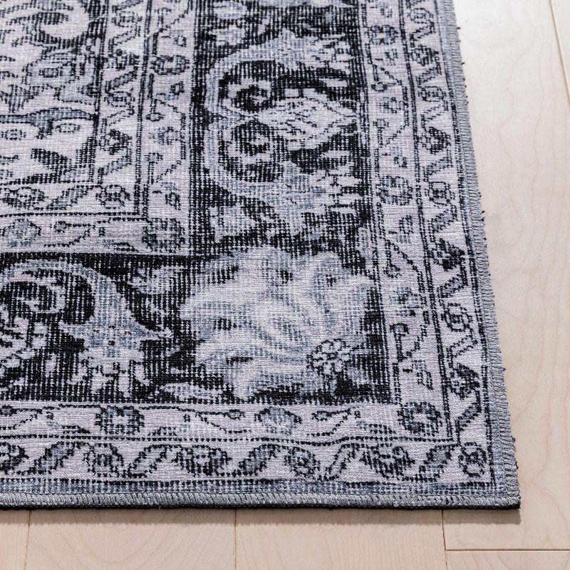 Well Woven Areva Machine Washable Grey Vintage Oriental Medallion Flat Pile Runner Rug 2x7 (2'1" x 7'3" Runner)