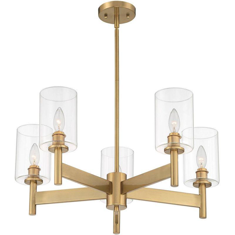 Possini Euro Design Lantico Gold Pendant Chandelier 24 1/2" Wide Modern Clear Glass 5-Light Fixture for Dining Room House Foyer Kitchen Island Bedroom