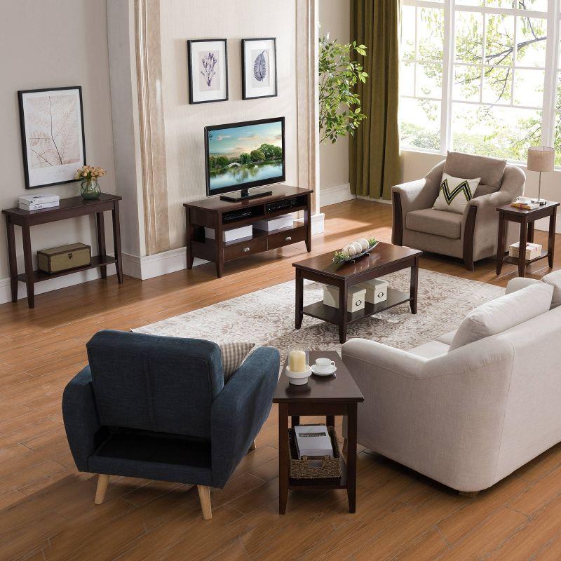 Elegant Solid Wood Rectangular Coffee Table in Chocolate Cherry