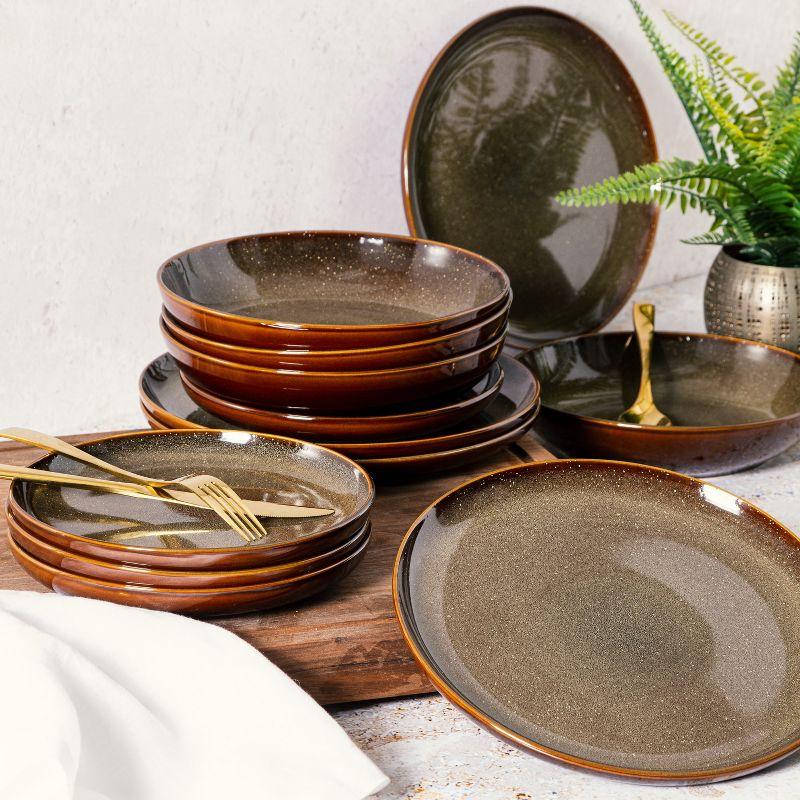 Gibson Elite Edwina 16 Piece Doible Bowl Dinnerware Set