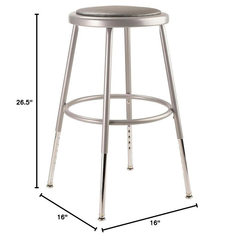 National Public Seating NPS Adjustable Heavy Duty Vinyl Padded Steel Stool