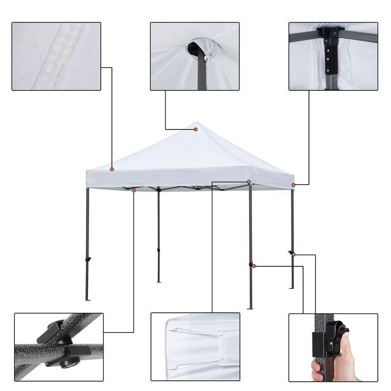 White Heavy-Duty Waterproof Pop-Up Canopy Tent 10'x10'