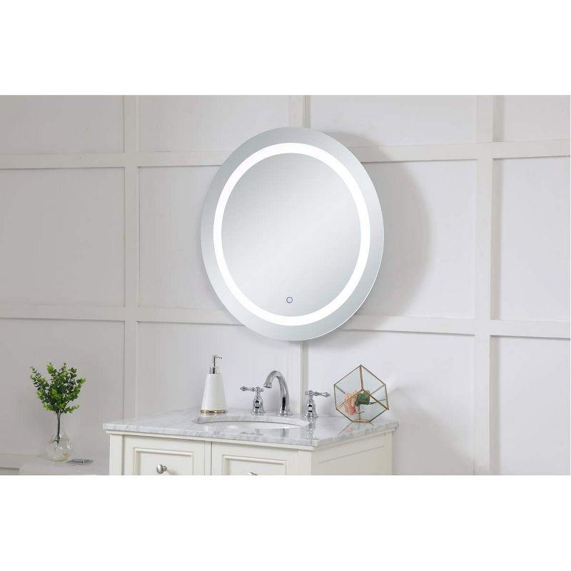 Elegant Lighting Helios 28 inch Hardwired LED mirror with touch sensor and color changing temperature 3000K/4200K/6400K