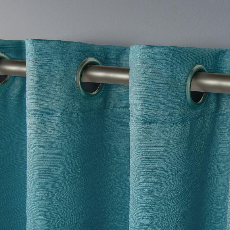 Exclusive Home Oxford Textured Sateen Thermal Room Darkening Grommet Top Window Curtain Panel Pair