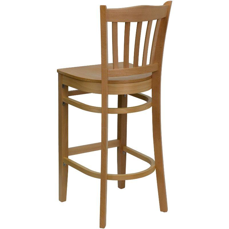 Flash Furniture Vertical Slat Back Wooden Restaurant Barstool