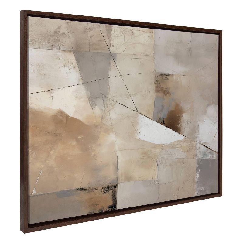 Kate & Laurel All Things Decor 31.5"x41.5" Sylvie Contemporary Neutral Textured Abstract Framed Canvas by The Creative Bunch Studio Brown