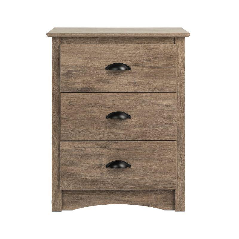 Salt Spring 3 Drawer Tall Nightstand Drifted Gray - Prepac: Modern Bedside Storage, Includes Anti-Tip Hardware