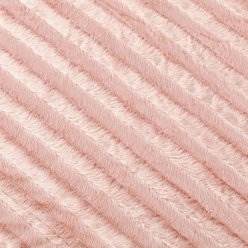 Blush Pink Reversible Faux Fur Throw Blanket 50"x60"