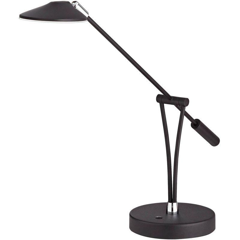 360 Lighting Modern Desk Table Lamp with USB Charging Port LED 20" High Satin Black Metal Adjustable Arm for Bedroom Office